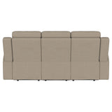 Brentwood Reclining Sofa, Loveseat & Rocker Recliner - Taupe Suede-Like Fabric with Track Arms – view 11