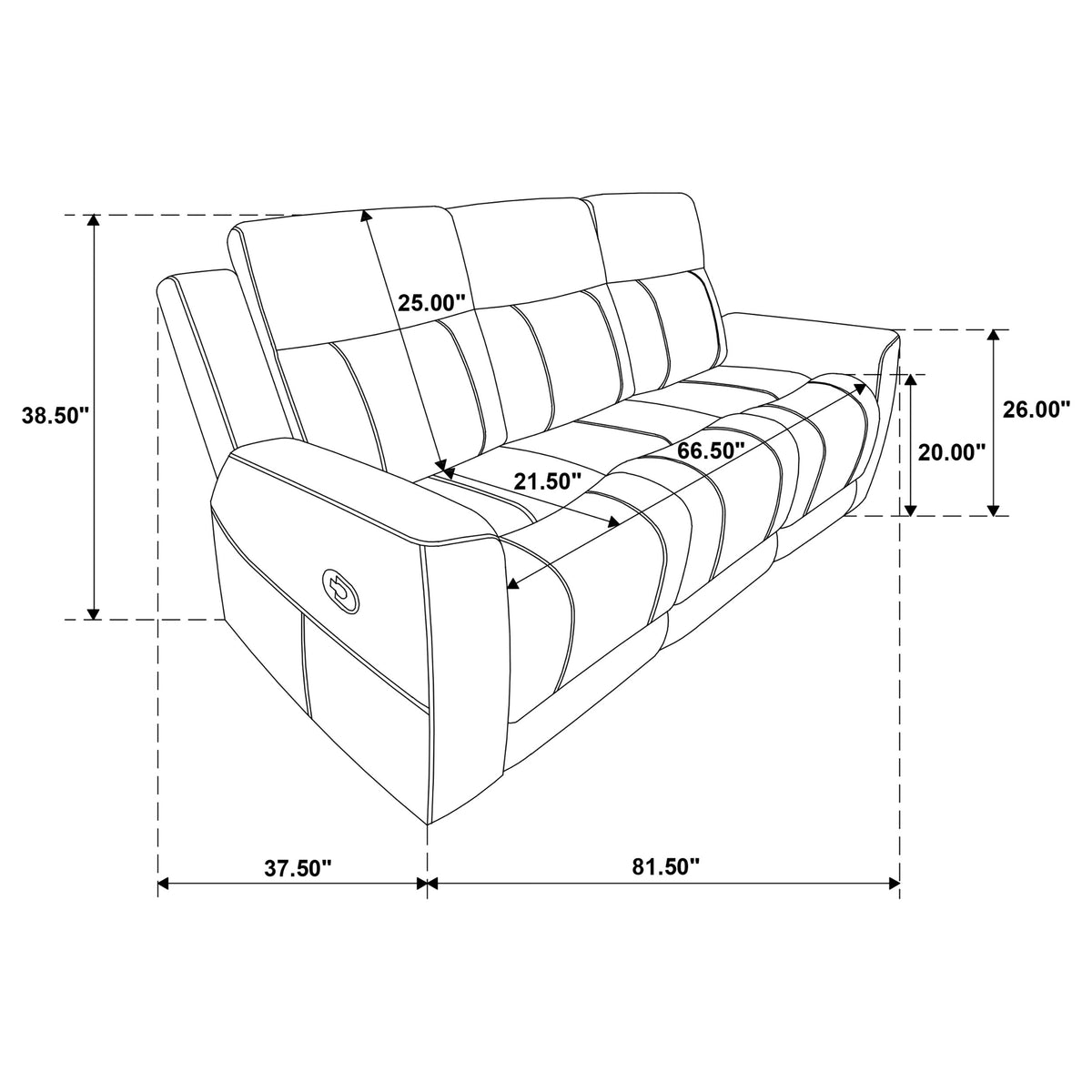 Brentwood Reclining Sofa, Loveseat & Rocker Recliner - Taupe Suede-Like Fabric with Track Arms – view 15