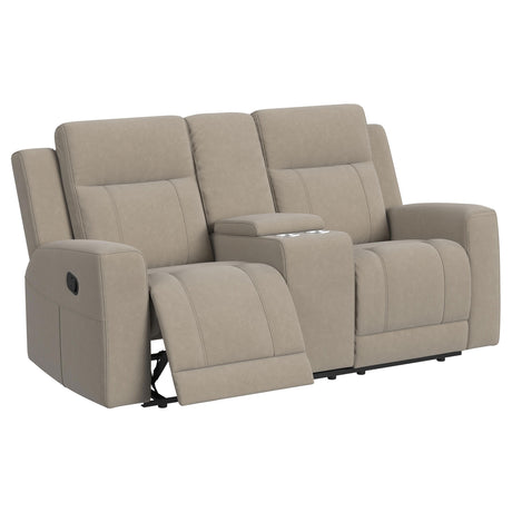 Brentwood Reclining Sofa, Loveseat & Rocker Recliner - Taupe Suede-Like Fabric with Track Arms – view 18