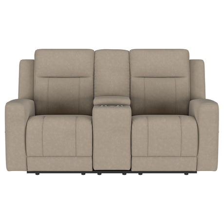Brentwood Reclining Sofa, Loveseat & Rocker Recliner - Taupe Suede-Like Fabric with Track Arms – view 19