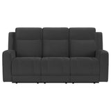 Brentwood Reclining Sofa, Loveseat & Rocker Recliner - Dark Charcoal Suede-Like Motion Living Room Sets – view 9