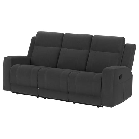Brentwood Reclining Sofa, Loveseat & Rocker Recliner - Dark Charcoal Suede-Like Motion Living Room Sets – view 10