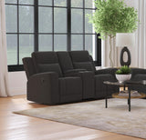 Brentwood Reclining Sofa, Loveseat & Rocker Recliner - Dark Charcoal Suede-Like Motion Living Room Sets – view 2