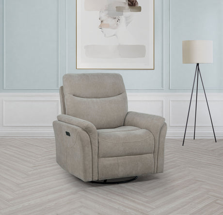 Adler Power Swivel Glider Recliner with USB-A & USB-C Charging - Ivory Fabric – view 1