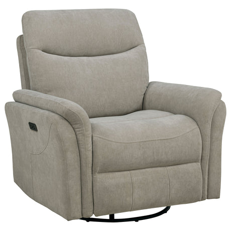 Adler Power Swivel Glider Recliner with USB-A & USB-C Charging - Ivory Fabric – view 4