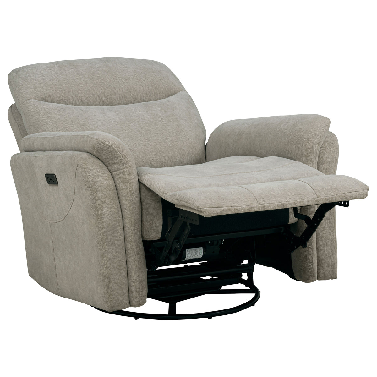 Adler Power Swivel Glider Recliner with USB-A & USB-C Charging - Ivory Fabric – view 5