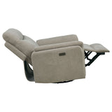 Adler Power Swivel Glider Recliner with USB-A & USB-C Charging - Ivory Fabric – view 8