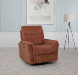 Adler Power Swivel Glider Recliner - Rust Fabric with USB-A & USB-C Charging – view 1