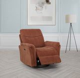 Adler Power Swivel Glider Recliner - Rust Fabric with USB-A & USB-C Charging – view 3