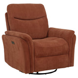 Adler Power Swivel Glider Recliner - Rust Fabric with USB-A & USB-C Charging – view 4