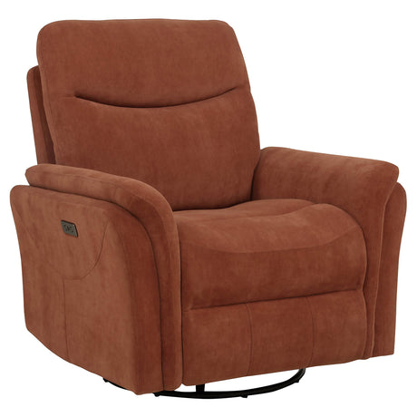 Adler Power Swivel Glider Recliner - Rust Fabric with USB-A & USB-C Charging – view 4