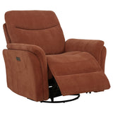 Adler Power Swivel Glider Recliner - Rust Fabric with USB-A & USB-C Charging – view 5