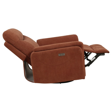 Adler Power Swivel Glider Recliner - Rust Fabric with USB-A & USB-C Charging – view 8