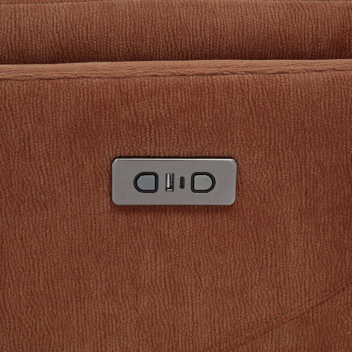 Adler Power Swivel Glider Recliner - Rust Fabric with USB-A & USB-C Charging – view 9