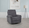 Adler Power Swivel Glider Recliner - Charcoal Grey Fabric with USB-A & USB-C Charging – view 1