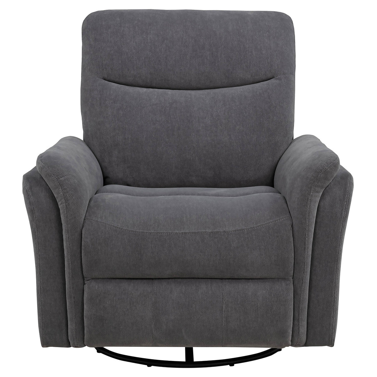 Adler Power Swivel Glider Recliner - Charcoal Grey Fabric with USB-A & USB-C Charging – view 6