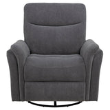Adler Power Swivel Glider Recliner - Charcoal Grey Fabric with USB-A & USB-C Charging – view 6