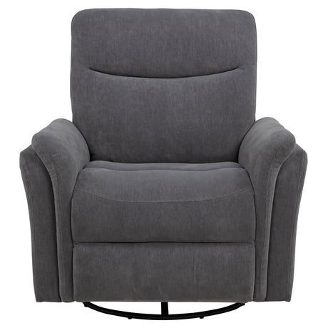 Adler Power Swivel Glider Recliner - Charcoal Grey Fabric with USB-A & USB-C Charging – view 6