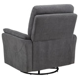 Adler Power Swivel Glider Recliner - Charcoal Grey Fabric with USB-A & USB-C Charging – view 7