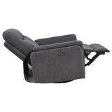 Adler Power Swivel Glider Recliner - Charcoal Grey Fabric with USB-A & USB-C Charging – view 8