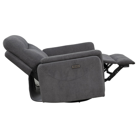 Adler Power Swivel Glider Recliner - Charcoal Grey Fabric with USB-A & USB-C Charging – view 8