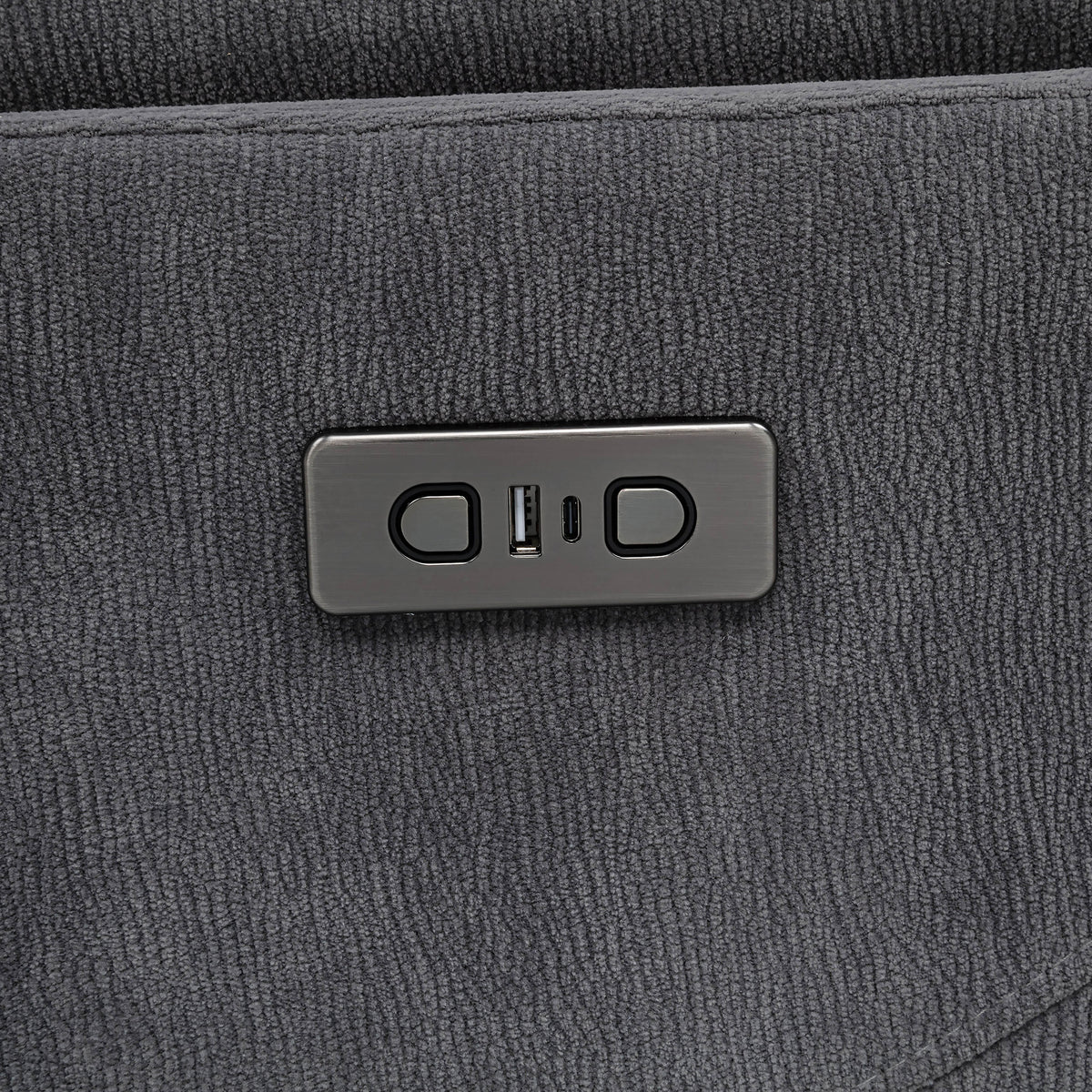Adler Power Swivel Glider Recliner - Charcoal Grey Fabric with USB-A & USB-C Charging – view 9