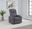 Louie Power Lift Recliner with Heat & Massage - Dark Grey Chenille with Cup Holders – view 1