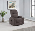 Louie Power Lift Recliner with Heat & Massage - Brown Chenille with Cup Holders & Side Pockets – view 1
