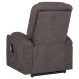 Louie Power Lift Recliner with Heat & Massage - Brown Chenille with Cup Holders & Side Pockets – view 9