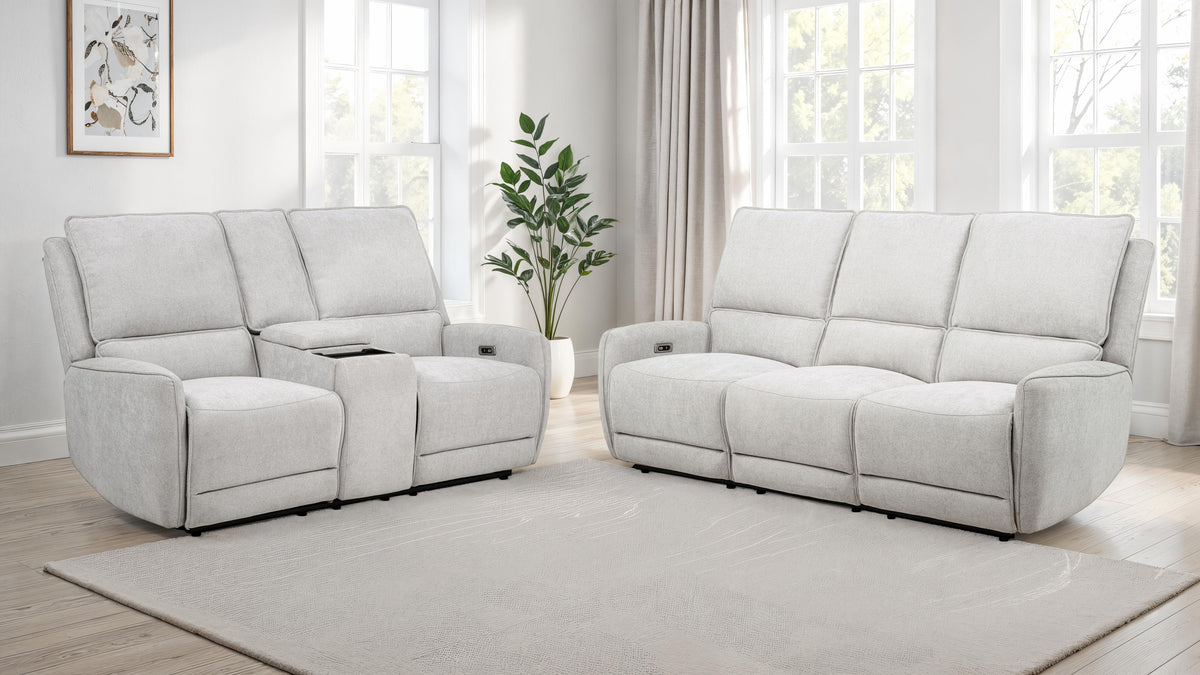 Sylmar Power Reclining Sofa, Loveseat & Recliner - 2pcs- Sofa + Loveseat