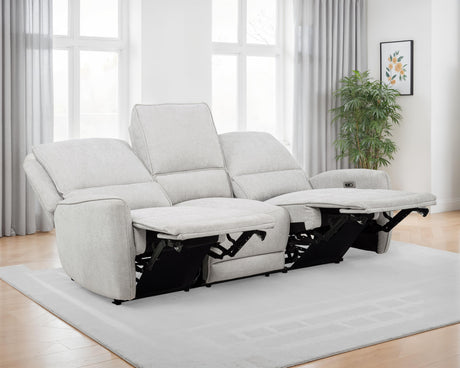 Sylmar Power Reclining Sofa, Loveseat & Recliner - Dove Grey Chenille with Push-Button Recline – view 10