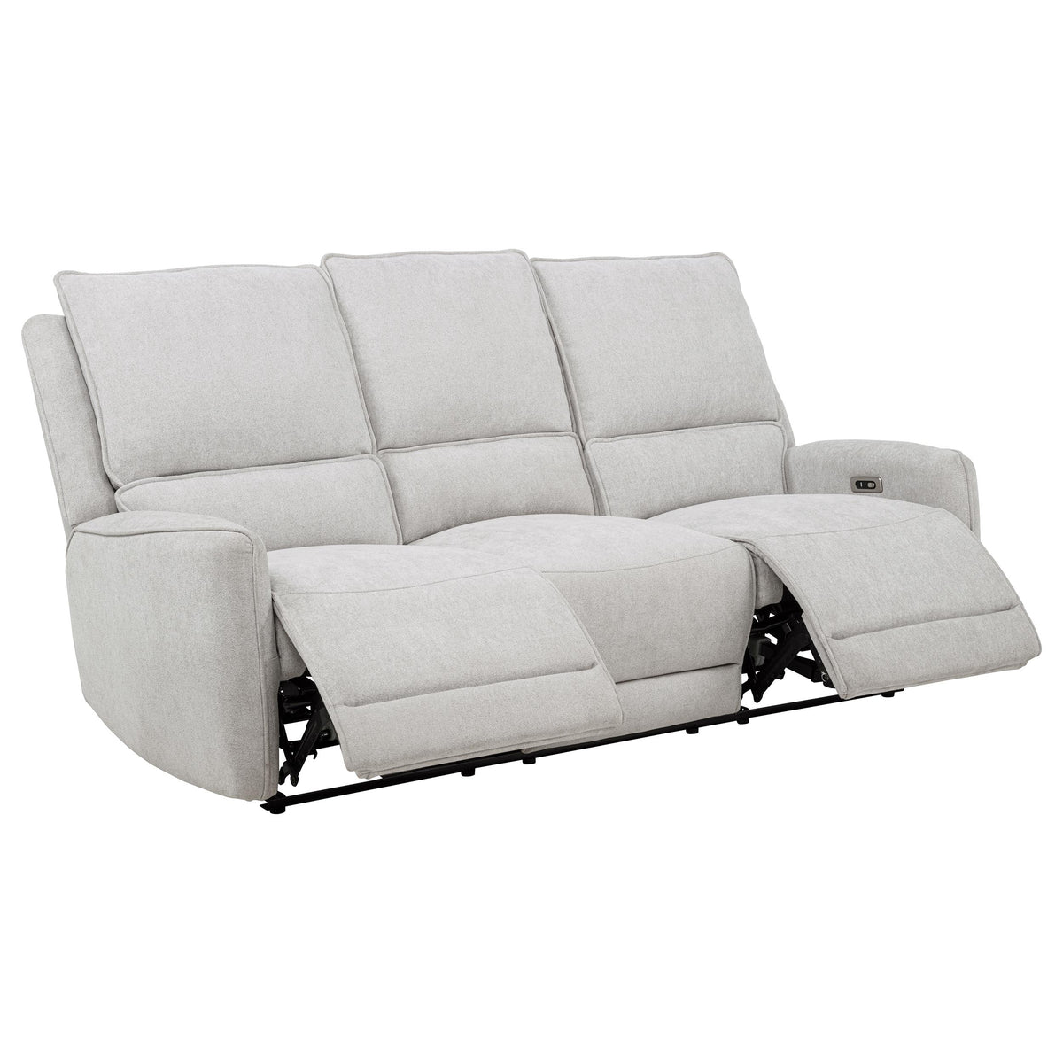 Sylmar Power Reclining Sofa, Loveseat & Recliner - Dove Grey Chenille with Push-Button Recline – view 11