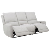 Sylmar Power Reclining Sofa, Loveseat & Recliner - Dove Grey Chenille with Push-Button Recline – view 11