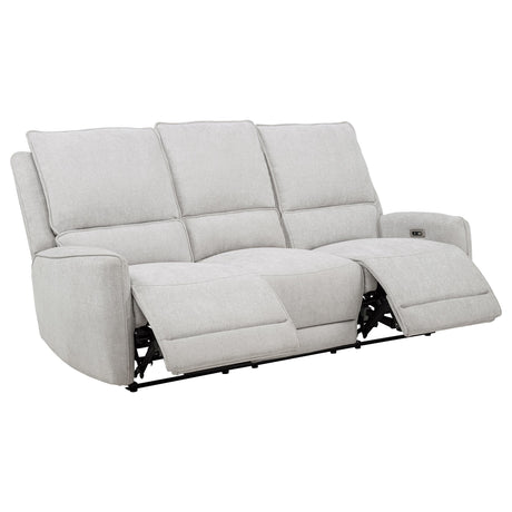 Sylmar Power Reclining Sofa, Loveseat & Recliner - Dove Grey Chenille with Push-Button Recline – view 11