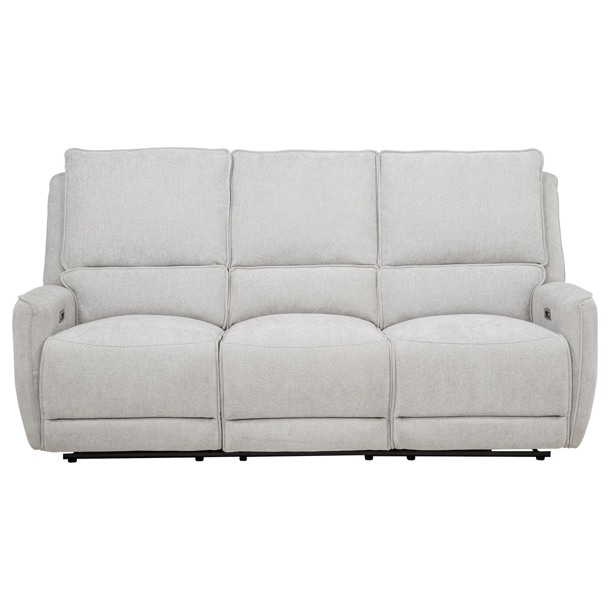 Sylmar Power Reclining Sofa, Loveseat & Recliner - Dove Grey Chenille with Push-Button Recline – view 13