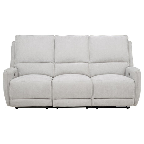 Sylmar Power Reclining Sofa, Loveseat & Recliner - Dove Grey Chenille with Push-Button Recline – view 13