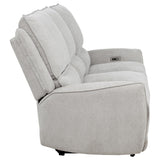 Sylmar Power Reclining Sofa, Loveseat & Recliner - Dove Grey Chenille with Push-Button Recline – view 15