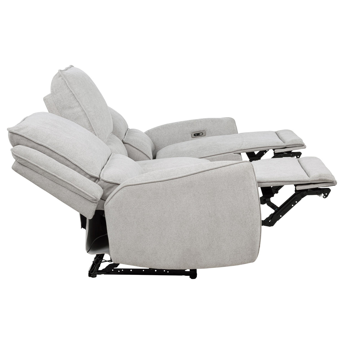 Sylmar Power Reclining Sofa, Loveseat & Recliner - Dove Grey Chenille with Push-Button Recline – view 17