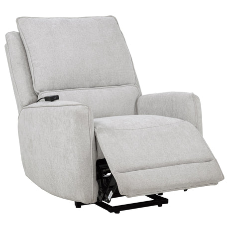 Sylmar Dual Power Lift Recliner - Adjustable Headrest, USB-A & USB-C in Dove Grey Chenille – view 3