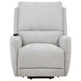 Sylmar Dual Power Lift Recliner - Adjustable Headrest, USB-A & USB-C in Dove Grey Chenille – view 6