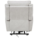 Sylmar Dual Power Lift Recliner - Adjustable Headrest, USB-A & USB-C in Dove Grey Chenille – view 8