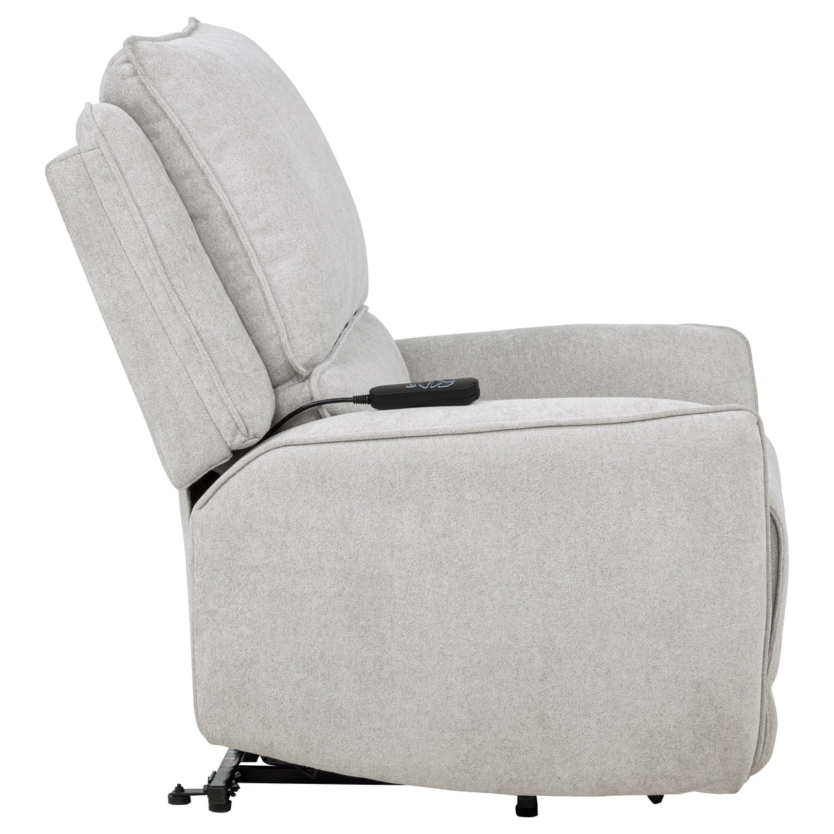 Sylmar Dual Power Lift Recliner - Adjustable Headrest, USB-A & USB-C in Dove Grey Chenille – view 9