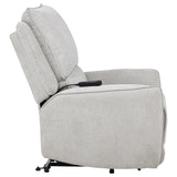 Sylmar Dual Power Lift Recliner - Adjustable Headrest, USB-A & USB-C in Dove Grey Chenille – view 9