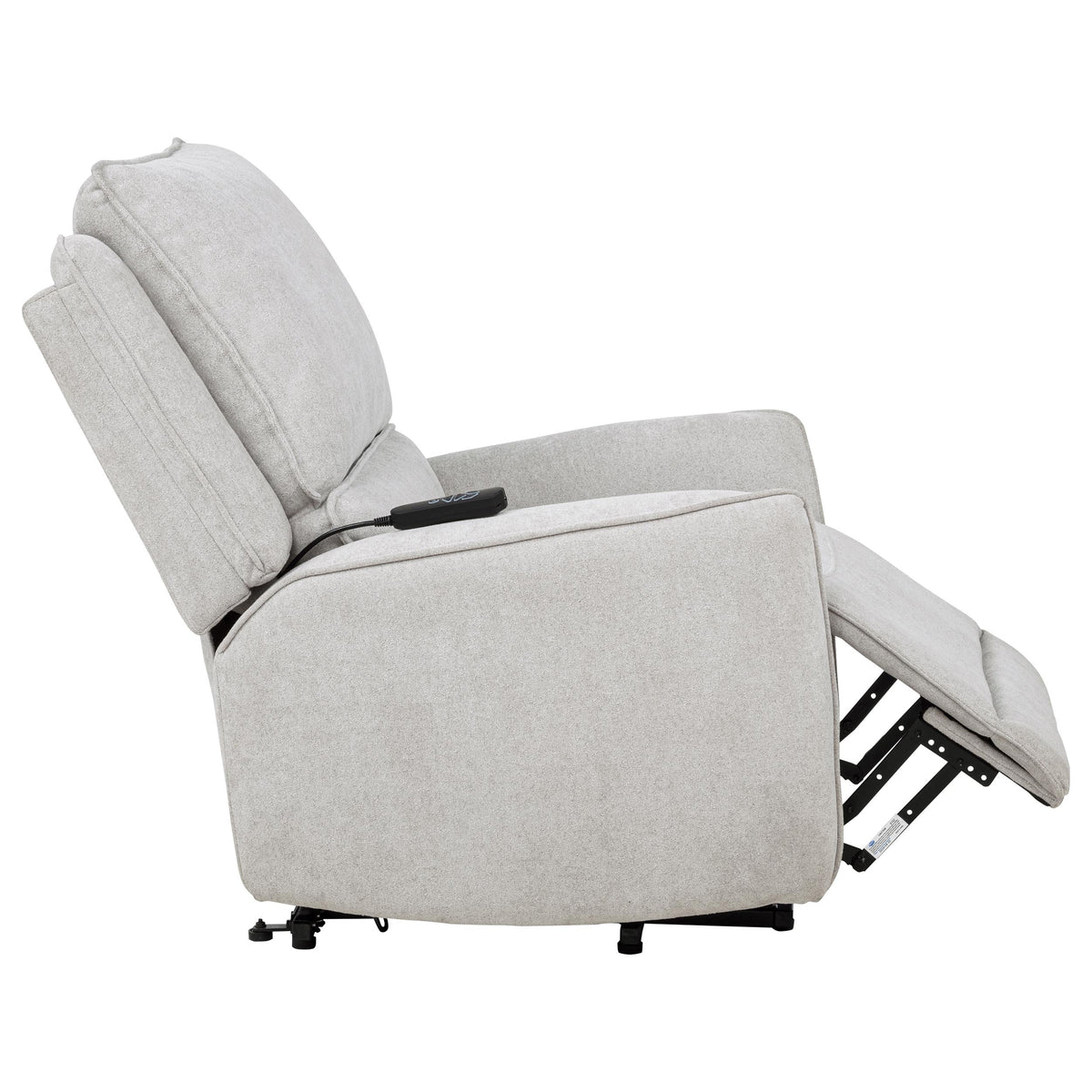 Sylmar Dual Power Lift Recliner - Adjustable Headrest, USB-A & USB-C in Dove Grey Chenille – view 10