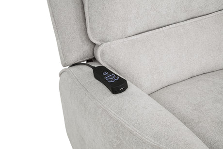 Sylmar Dual Power Lift Recliner - Adjustable Headrest, USB-A & USB-C in Dove Grey Chenille – view 13