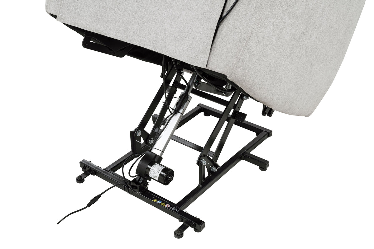 Sylmar Dual Power Lift Recliner - Adjustable Headrest, USB-A & USB-C in Dove Grey Chenille – view 14
