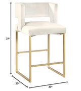 Leonard 36" Velvet Counter Height Stool - side view
