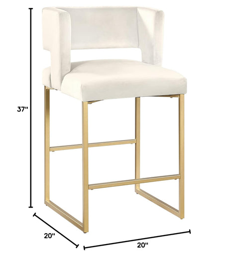 Leonard 36" Velvet Counter Height Stool - side view