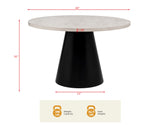 Timaro 48" Round Transitional Dining Table, Ideal for Kitchen or Dining Room Furniture Arrangement… - side view