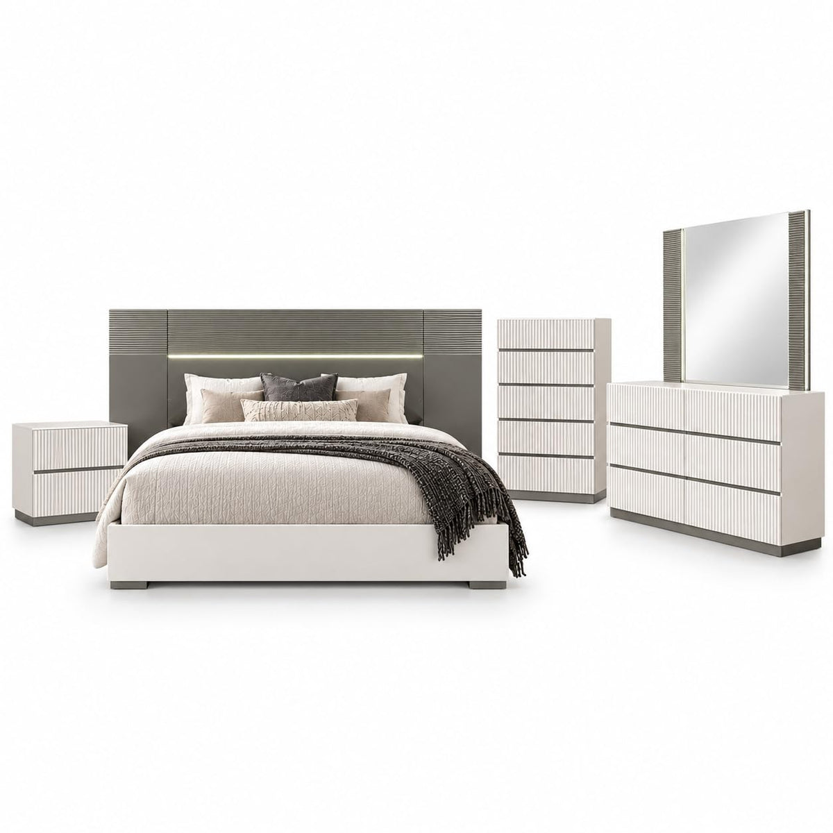 Cecilia White-cream Bedroom Set — Queen & King — product view 7